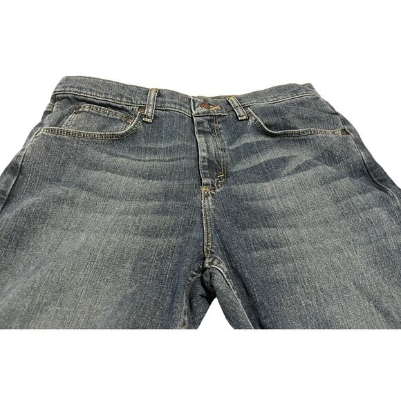 WRANGLER STRAIGHT LEG HI-RISE BLUE JEANS, MENS, 32/34 SLIM-DISTRESSED DENIM BLUE - Picture 2 of 11